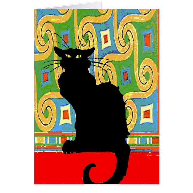 Black Cat on Abstract Wallpaper (Front)