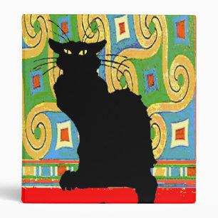 Black Cat on Abstract Wallpaper Binder