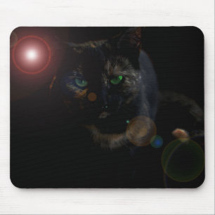 black cat on black mouse pad