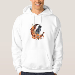 Black Cat On Floral Moon Pumpkin Black Cat Hallowe Hoodie