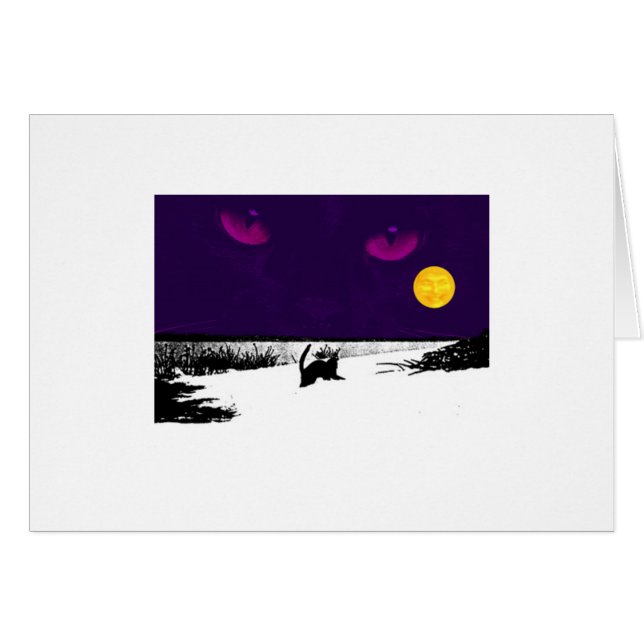 Black Cat on Full Moon (Front Horizontal)