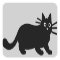 Black Cat on Grey (Customizable)