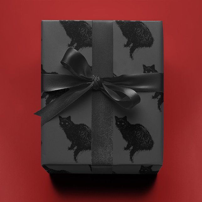 Black Cat on Grey |  Wrapping Paper (Creator Uploaded)