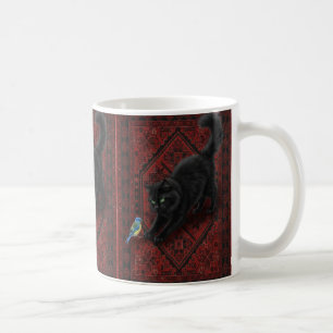 Black Cat on Moroccan Rug  Coffee Mug