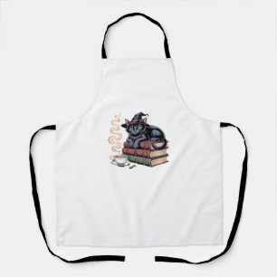 Black Cat on Spell Books Classic T-Shirt Apron