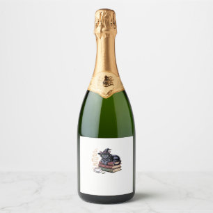 Black Cat on Spell Books Classic T-Shirt Sparkling Wine Label
