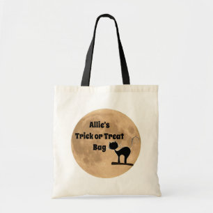 Black Cat on the Moon Tote Bag