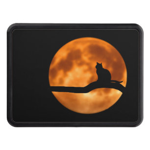 Black Cat Orange Moon Trailer Hitch Cover