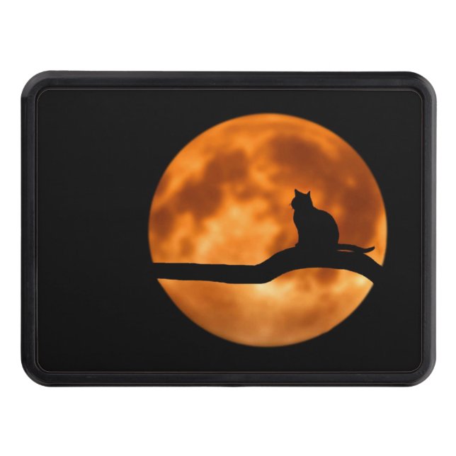 Black Cat Orange Moon Trailer Hitch Cover (Front)