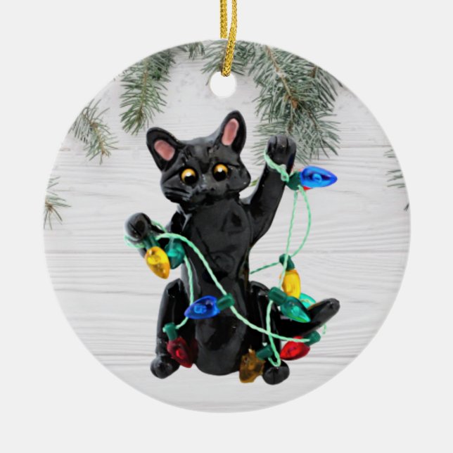  Black Cat Ornament (Front)
