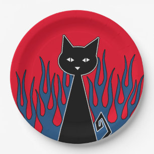 Black Cat Paper Plate