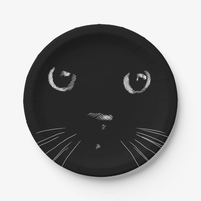Black cat  paper plate (Front)