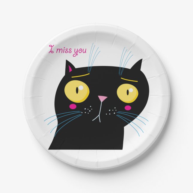 black cat paper plate (Front)