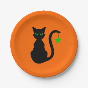 Black Cat Paper Plates