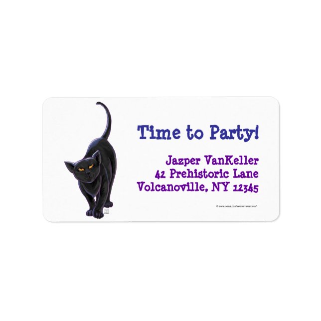 Black Cat Party Center Label (Front)