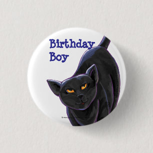Black Cat Party Centre 1 Inch Round Button