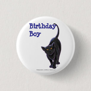 Black Cat Party Centre 1 Inch Round Button