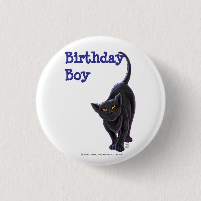 Black Cat Party Centre 1 Inch Round Button (Front)