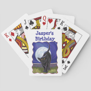 Black Cat Party Centre Playing Cards