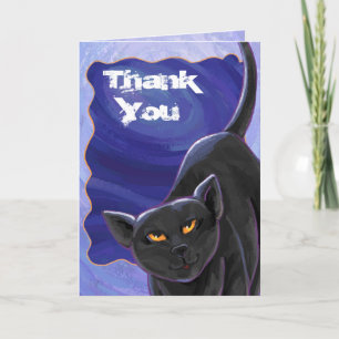 Black Cat Party Centre Thank You Card