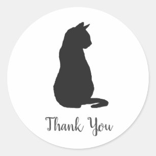 Black Cat Party Thank You Stickers