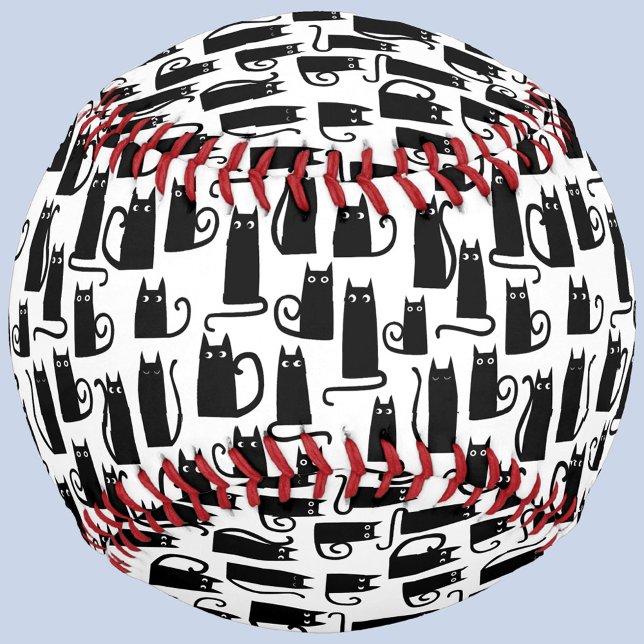 Black Cat Pattern Baseball (Fun black cat pattern baseball for animal lovers)