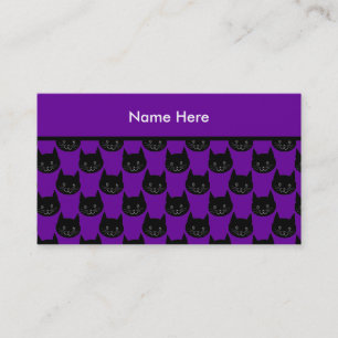 Black Cat Pattern. Business Card