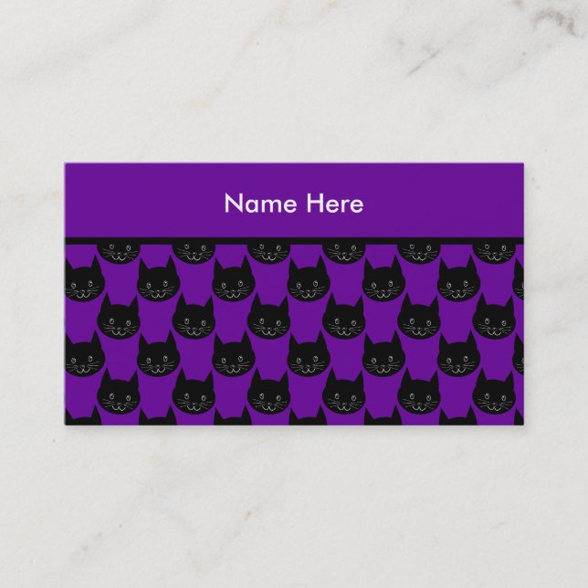 Black Cat Pattern. Business Card (Front)
