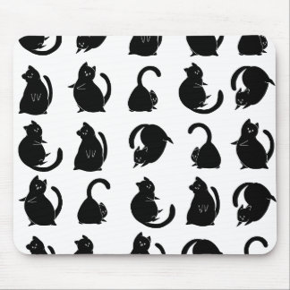 Black Cat Pattern Mouse Pad