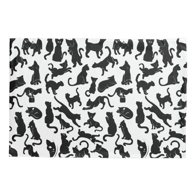 Black Cat Pattern Pillowcase (Back)