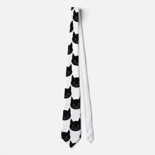 Black Cat Pattern Tie