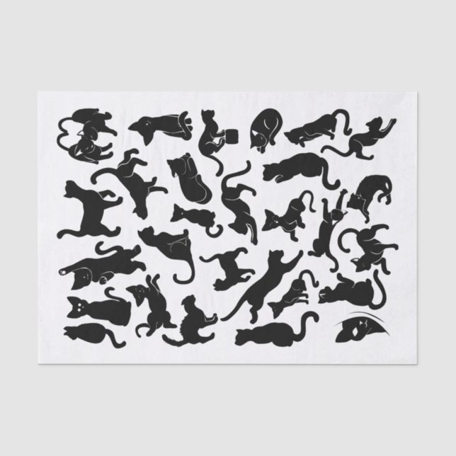 Black Cat Pattern Tissue Paper (Front)