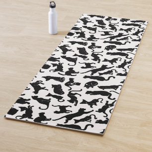 Black Cat Pattern Yoga Mat