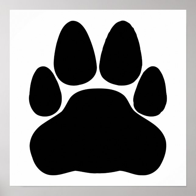 Black Cat Paw Print Shape (Front)