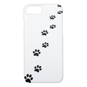 Black cat paw prints on white Case-Mate iPhone case