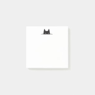 Black Cat Peeking - 3 by 3 Post It Note