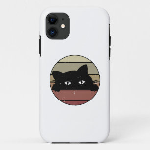 Black Cat Peeking  iPhone 11 Case