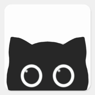 Black Cat Peeking Sticker