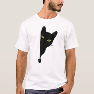 Black Cat Peeking  T-Shirt