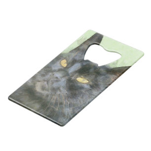 Black Cat Pencil Art Credit Card Bottle Opener