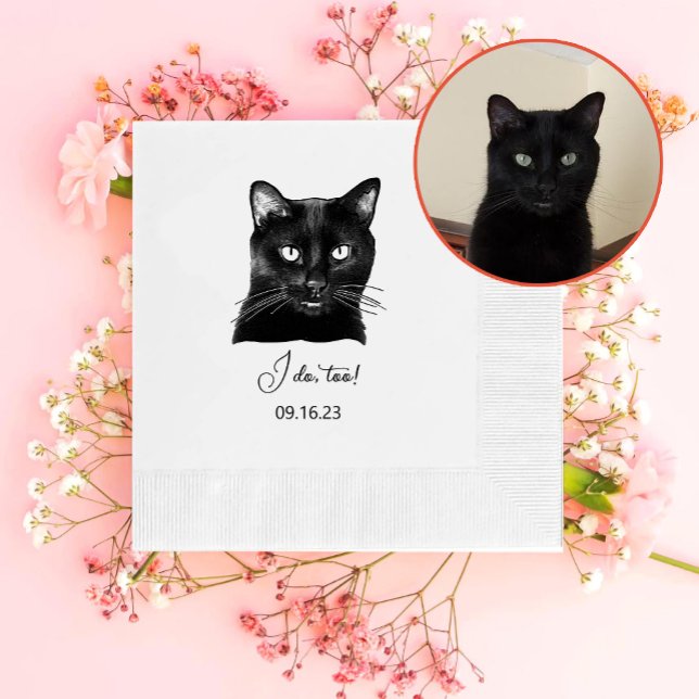 Black Cat Personalized I Do Too  Napkin (Creator Uploaded)