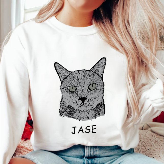 Black Cat Personalized Pet Lover Sweatshirt (Creator Uploaded)