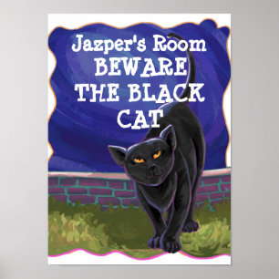 Black Cat Personalized Room Poster