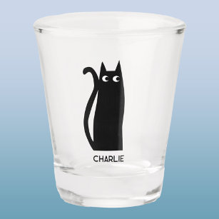 Black Cat Personalized Shot Glass