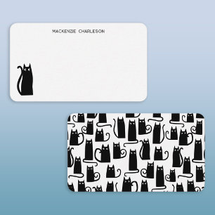 Black Cat Personalized Stationery Card