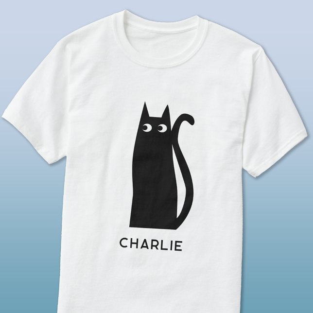 Black Cat Personalized T-Shirt (Personalized name black cat t-shirt)
