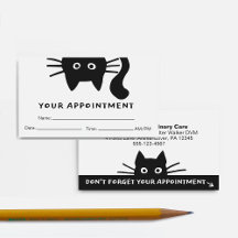 Black Cat Pet Care Appointment Reminder Funny