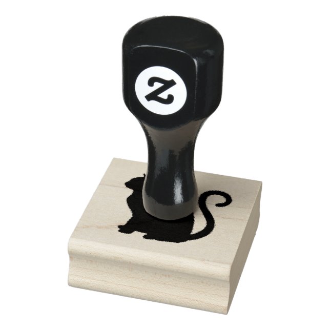 black cat, pet silhouette design, rubber stamp (Stamp)