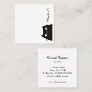 Black Cat Pet Sitter Business Card Cute