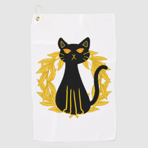 Black Cat Pets Horror Halloween Kids Golf Towel